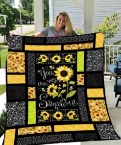 Buy You Are My Sunshine Bee Sunflower Pattern Quilt Blanket & Quilt Bedding Set Great Customized Gifts For Birthday Christmas Thanksgiving Perfect Gifts For Sunflower Lover