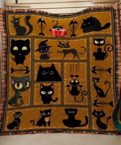 Buy Witch Black Cat Fish Bone Quilt Blanket & Quilt Bedding Set Great Customized Gifts For Birthday Christmas Thanksgiving Perfect Gifts For Cat Lover