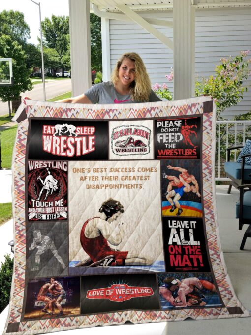 Buy Wrestling Leave It All On The Mat Quilt Blanket & Quilt Bedding Set Great Customized Gifts For Birthday Christmas Thanksgiving Perfect Gifts For Wrestling Lover