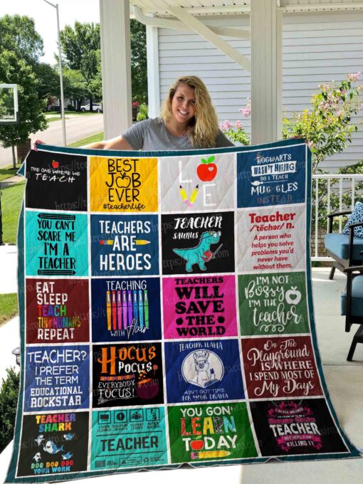 Buy You Can'T Scare Me I'M A Teacher Quilt Blanket & Quilt Bedding Set Great Customized Blanket Gifts For Birthday Christmas Thanksgiving