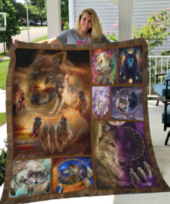 Buy Wolf Dreamcatcher Quilt Blanket & Quilt Bedding Set Great Customized Blanket Gifts For Birthday Christmas Thanksgiving