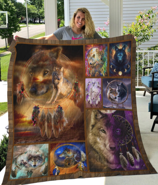 Buy Wolf Dreamcatcher Quilt Blanket & Quilt Bedding Set Great Customized Blanket Gifts For Birthday Christmas Thanksgiving