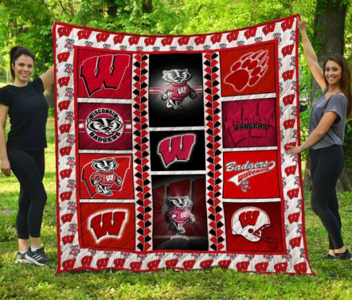 Buy Wisconsin Badgers Quilt Blanket & Quilt Bedding Set Fan Made