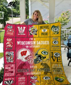 Buy Wissconsin Badger &Amp;Amp; Green Bay Packers Quilt Blanket & Quilt Bedding Set