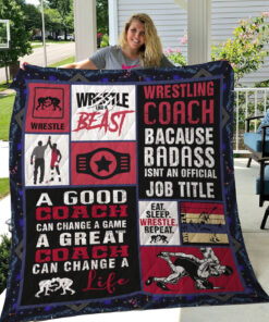 Buy Wrestling Coach Eat Sleep Wrestle And Repeat Quilt Blanket & Quilt Bedding Set Great Customized Blanket Gifts For Birthday Christmas Thanksgiving