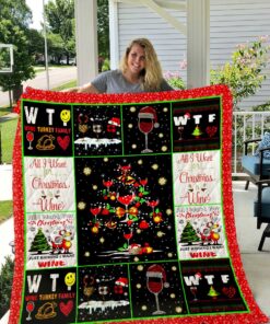 Buy All I Want For Christmas Is Wine Quilt Blanket & Quilt Bedding Set Great Customized Blanket Gifts For Birthday Christmas Thanksgiving