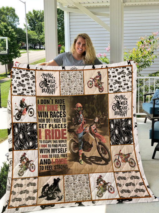 Buy Bike I Don'T Ride To Win Races I Ride To Feel Strong Quilt Blanket & Quilt Bedding Set Great Customized Blanket Gifts For Birthday Christmas Thanksgiving