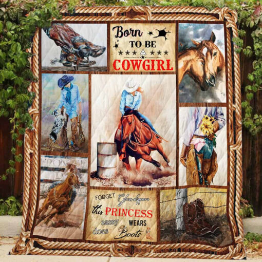 Buy Born To Be A Cowgirl Quilt Blanket & Quilt Bedding Set Great Customized Blanket Gifts For Birthday Christmas Thanksgiving