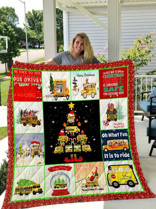 Buy Bus Driver Christmas Tree Quilt Blanket & Quilt Bedding Set Great Customized Blanket Gifts For Birthday Christmas Thanksgiving