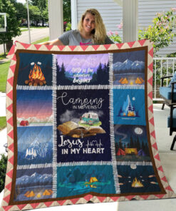 Buy Camping Jesus In My Heart Camping In My Veins Quilt Blanket & Quilt Bedding Set Great Customized Blanket Gifts For Birthday Christmas Thanksgiving