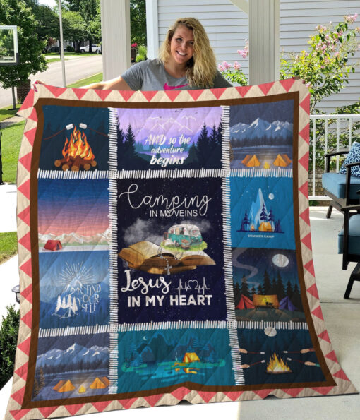 Buy Camping Jesus In My Heart Camping In My Veins Quilt Blanket & Quilt Bedding Set Great Customized Blanket Gifts For Birthday Christmas Thanksgiving