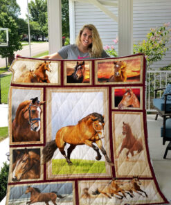 Buy Brown Horse Quilt Blanket & Quilt Bedding Set Great Customized Blanket Gifts For Birthday Christmas Thanksgiving