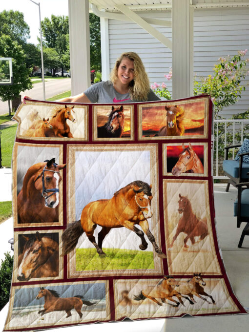 Buy Brown Horse Quilt Blanket & Quilt Bedding Set Great Customized Blanket Gifts For Birthday Christmas Thanksgiving