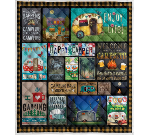 Buy Camping Welcome To Our Campsite Quilt Blanket & Quilt Bedding Set Great Customized Blanket Gifts For Birthday Christmas Thanksgiving