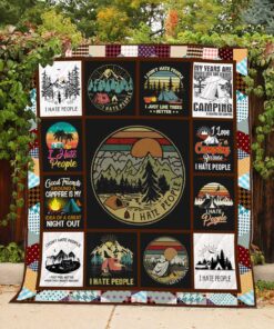 Buy Camping I Love Camping Because I Hate People Quilt Blanket & Quilt Bedding Set Great Customized Blanket Gifts For Birthday Christmas Thanksgiving