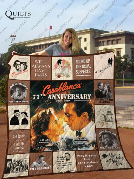 Buy Casablanca 77Th Anniversary Quilt Blanket & Quilt Bedding Set For Fans Ver 17