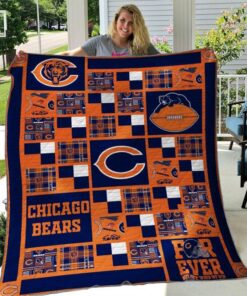 Buy Chicago Bears Quilt Blanket & Quilt Bedding Set 03