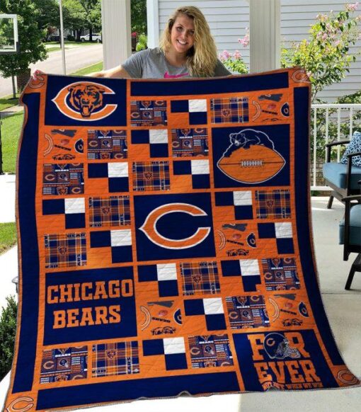 Buy Chicago Bears Quilt Blanket & Quilt Bedding Set 03