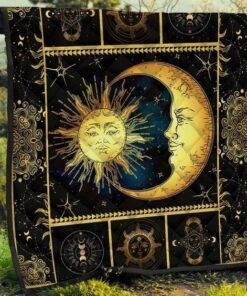 Buy Celestial Moon And Sun Quilt Blanket & Quilt Bedding Set Great Customized Blanket Gifts For Birthday Christmas Thanksgiving