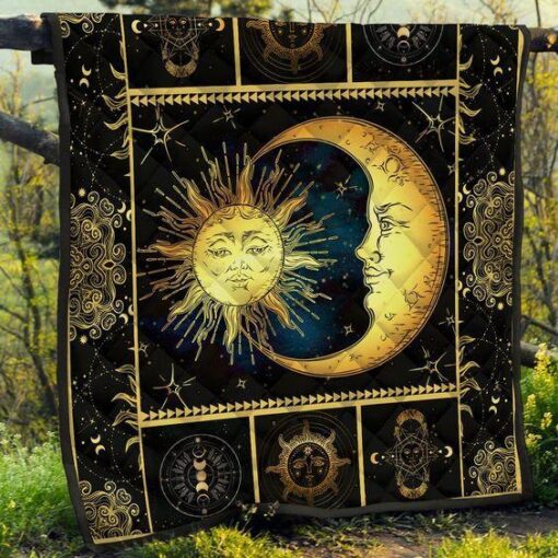 Buy Celestial Moon And Sun Quilt Blanket & Quilt Bedding Set Great Customized Blanket Gifts For Birthday Christmas Thanksgiving