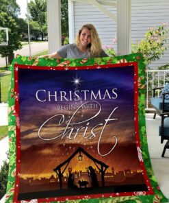 Buy Christmas Begins With Christ Quilt Blanket & Quilt Bedding Set Great Customized Gifts For Birthday Christmas Thanksgiving Perfect Gifts For Christmas Lover