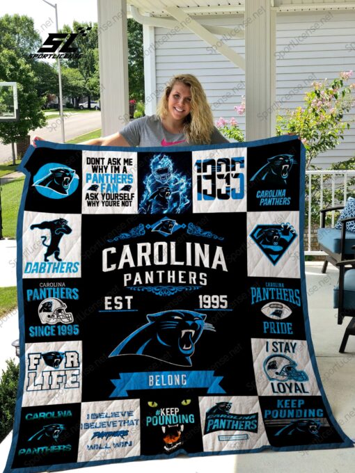 Buy Carolina Panthers Quilt Blanket & Quilt Bedding Set 01