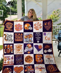 Buy Clemson Tigers Quilt Blanket & Quilt Bedding Set 02