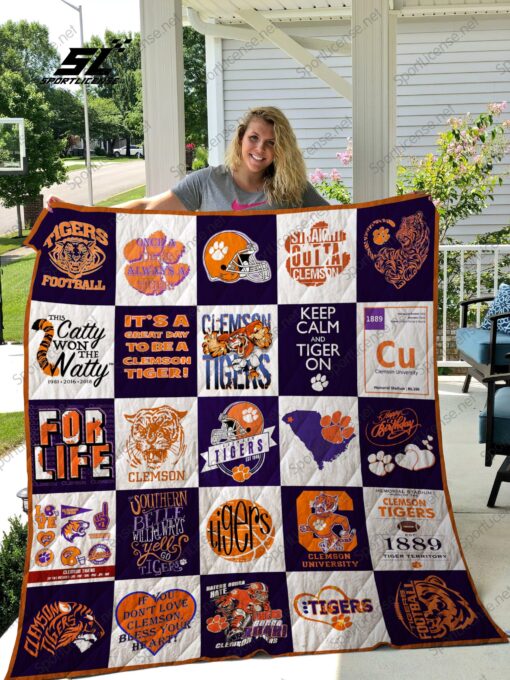 Buy Clemson Tigers Quilt Blanket & Quilt Bedding Set 02