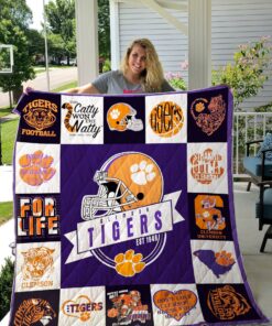 Buy Clemson Tigers Quilt Blanket & Quilt Bedding Set 01.1