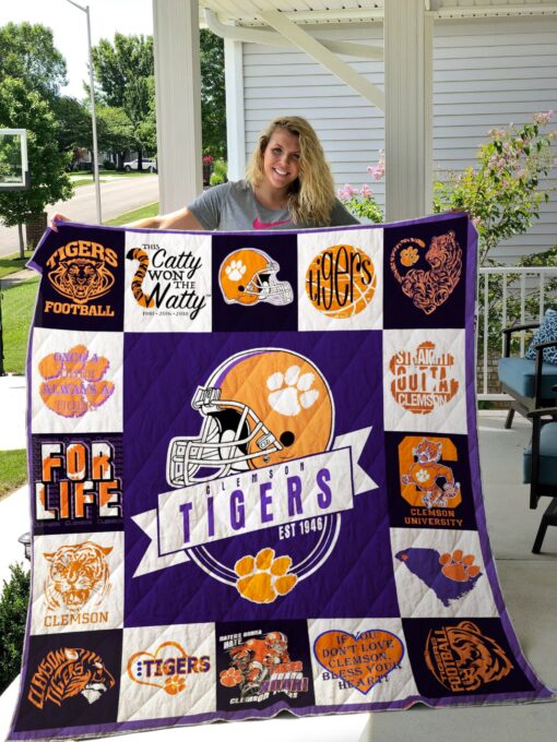 Buy Clemson Tigers Quilt Blanket & Quilt Bedding Set 01.1