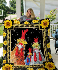 Buy Chicken With Sunflowers Quilt Blanket & Quilt Bedding Set Great Customized Blanket Gifts For Birthday Christmas Thanksgiving