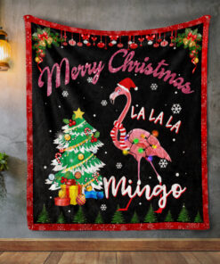 Buy Christmas Flamingo Merry Christmas La La La Mingo Quilt Blanket & Quilt Bedding Set Great Customized Blanket Gifts For Birthday Christmas Thanksgiving