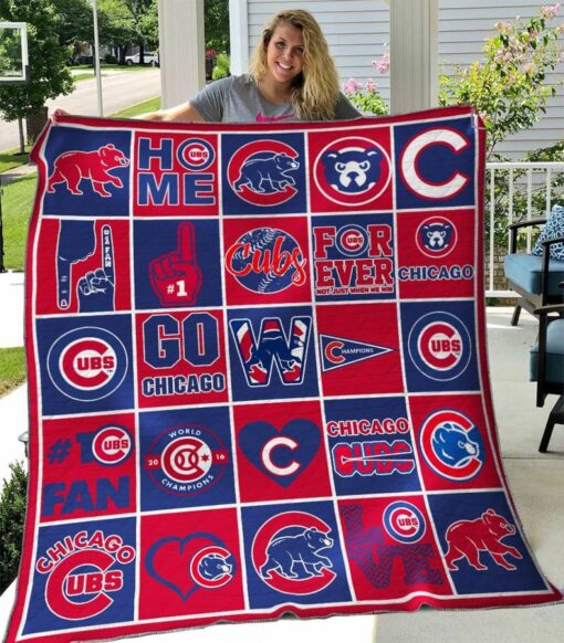 Buy Chicago Cubs Ver 10 All Season Plus Size Quilt Blanket & Quilt Bedding Set