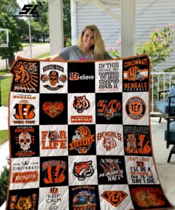 Buy Cincinnati Bengals Quilt Blanket & Quilt Bedding Set 02