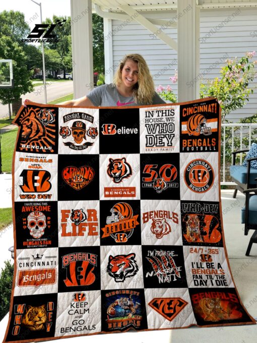 Buy Cincinnati Bengals Quilt Blanket & Quilt Bedding Set 02