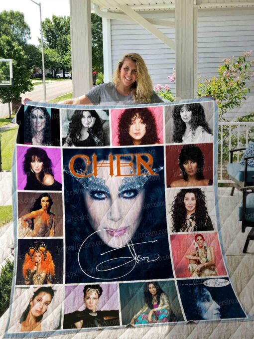 Buy Cher Portrait Quilt Blanket & Quilt Bedding Set 01