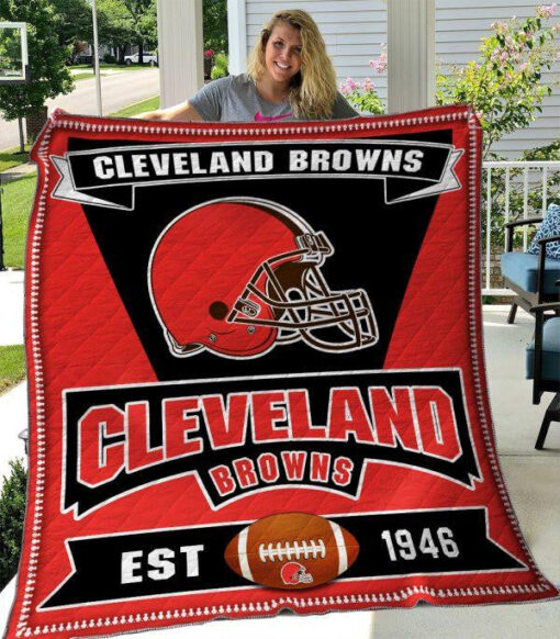 Buy Cleveland Browns Quilt Blanket & Quilt Bedding Set 01 - Meteew