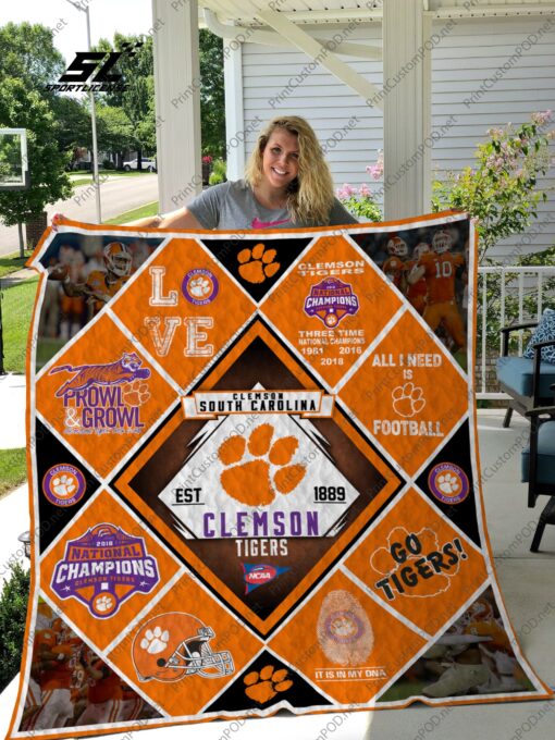 Buy Clemson Tigers 9 Quilt Blanket & Quilt Bedding Set