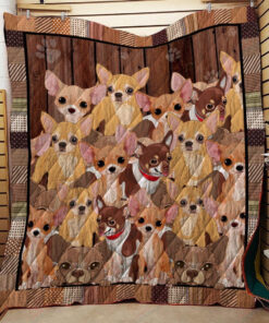 Buy Chihuahua Vintage Pawprints Quilt Blanket & Quilt Bedding Set Great Customized Blanket Gifts For Birthday Christmas Thanksgiving