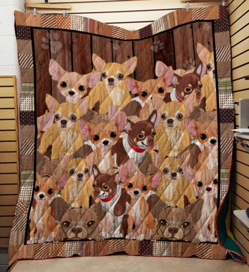 Buy Chihuahua Vintage Pawprints Quilt Blanket & Quilt Bedding Set Great Customized Blanket Gifts For Birthday Christmas Thanksgiving