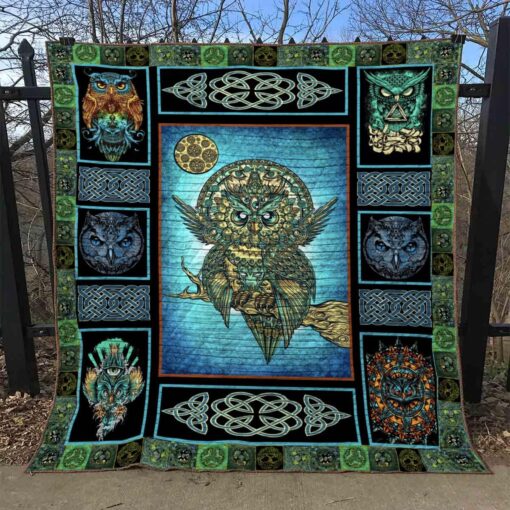 Buy Celtic Owl Emotions Quilt Blanket & Quilt Bedding Set Great Customized Blanket Gifts For Birthday Christmas Thanksgiving