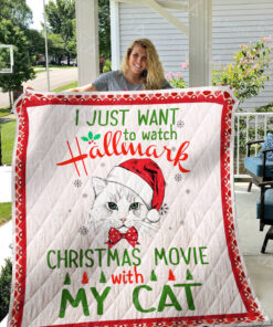 Buy Cat I Just Want To Watch Hallmark Christmas Movie Quilt Blanket & Quilt Bedding Set Great Customized Gifts For Birthday Christmas Thanksgiving Perfect Gifts For Cat Lover