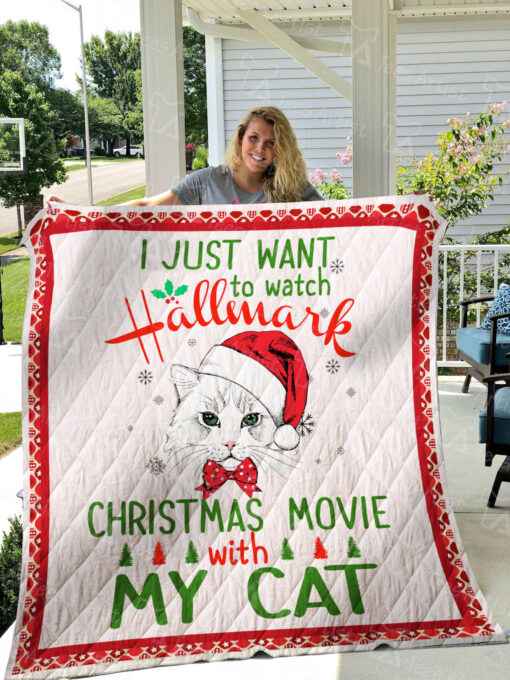 Buy Cat I Just Want To Watch Hallmark Christmas Movie Quilt Blanket & Quilt Bedding Set Great Customized Gifts For Birthday Christmas Thanksgiving Perfect Gifts For Cat Lover