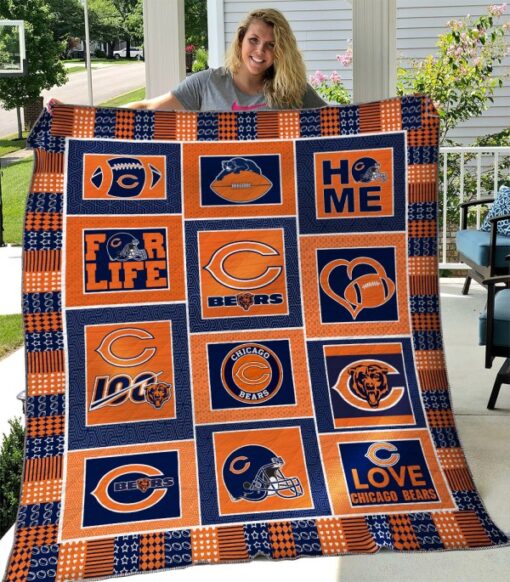 Buy Chicago Bears Quilt Blanket & Quilt Bedding Set Fan Made - Meteew