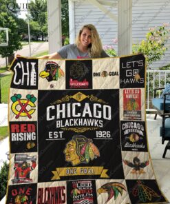 Buy Chicago Blackhawks Quilt Blanket & Quilt Bedding Set Ver 17