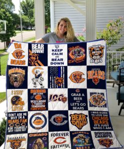 Buy Chicago Bears Quilt Blanket & Quilt Bedding Set 02 - Meteew