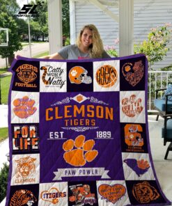 Buy Clemson Tigers Quilt Blanket & Quilt Bedding Set 01