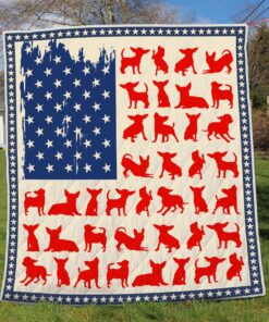 Buy Chihuahua Usa Flag Quilt Blanket & Quilt Bedding Set Great Customized Blanket Gifts For Birthday Christmas Thanksgiving