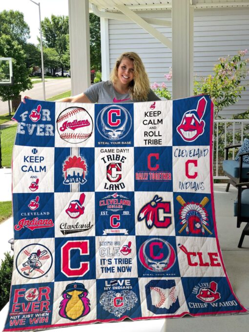 Buy Cleveland Indians 25 Quilt Blanket & Quilt Bedding Set- Custom Quilt