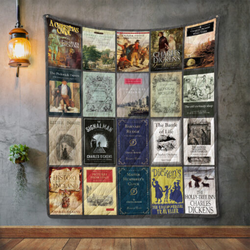 Buy Charles Dickens Books Quilt Blanket & Quilt Bedding Set